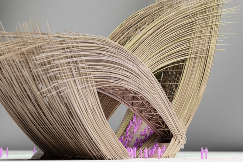 Illustration for article titled This Hooped Bridge is High-Tension Math